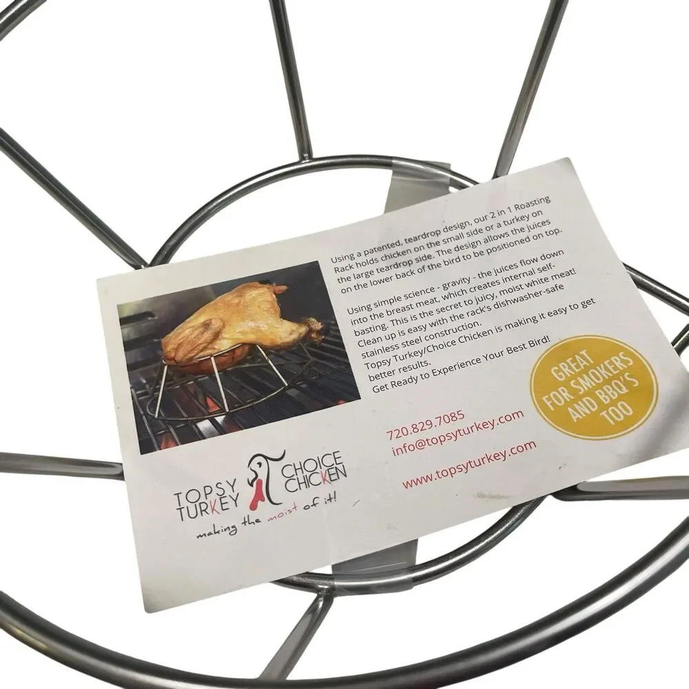Topsy Turkey Choice Chicken ROASTING POULTRY Frame Rack Smoker Bbq